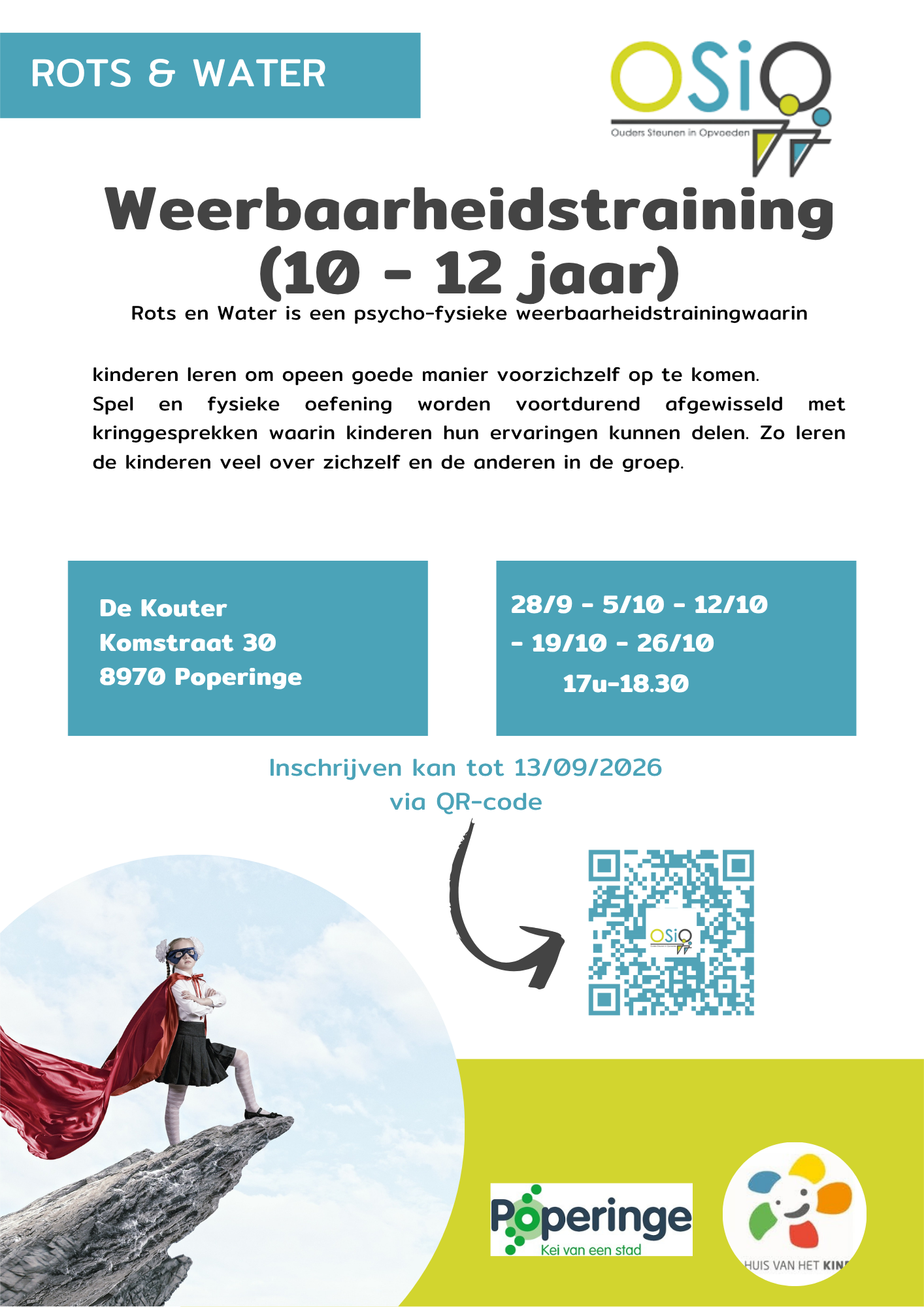 Weerbaarheidstraining voor kinderen tussen 10 en 12 jaar